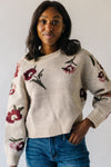 The Rothstein Floral Sweater in Light Taupe