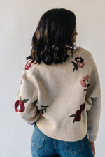 The Rothstein Floral Sweater in Light Taupe