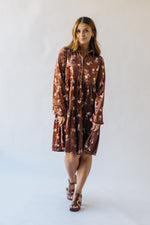 The Thweatt Floral Detail Dress in Brown Velvet