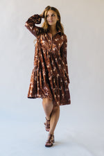 The Thweatt Floral Detail Dress in Brown Velvet