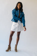 The Mathie Stitch Detail Jacket in Denim Blue