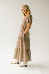 The Amherst Tiered Midi Dress in Brown