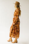 The Brunatti V-Neck Ruffle Dress in Apricot Floral