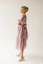 The Dunyon Tiered Wrap Dress in Mauve
