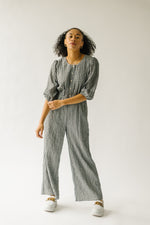 The Prowell Gingham Woven Jumpsuit in Black Multi