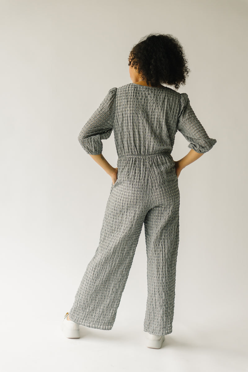 The Prowell Gingham Woven Jumpsuit in Black Multi