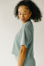 The Kelce Ribbed Blouse in Sage