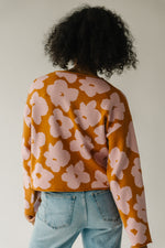 The Edmiston Jacquard Sweater in Camel + Blush