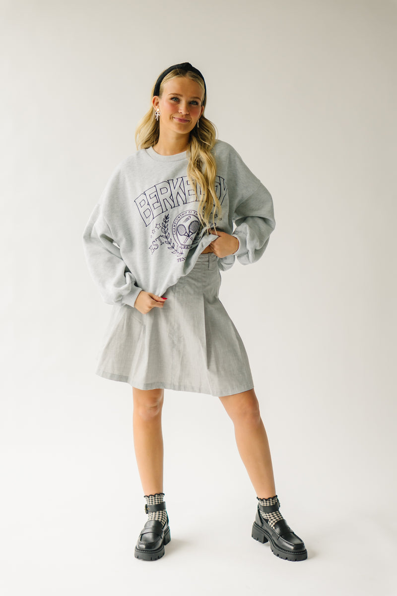The & Scoot Berkeley – Grey Heather Sweatshirt Graphic Piper in