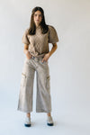 The Langdon Distressed Wide Leg Jean in Khaki