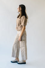 The Langdon Distressed Wide Leg Jean in Khaki