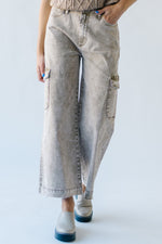 The Langdon Distressed Wide Leg Jean in Khaki