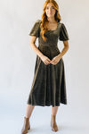 The Dalling Velvet Midi Dress in Dark Olive