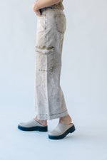 The Langdon Distressed Wide Leg Jean in Khaki