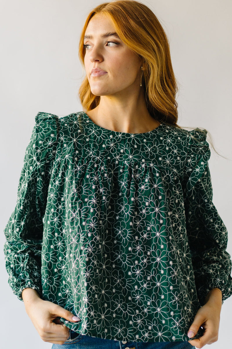 The Vedana Embroidered Blouse in Green