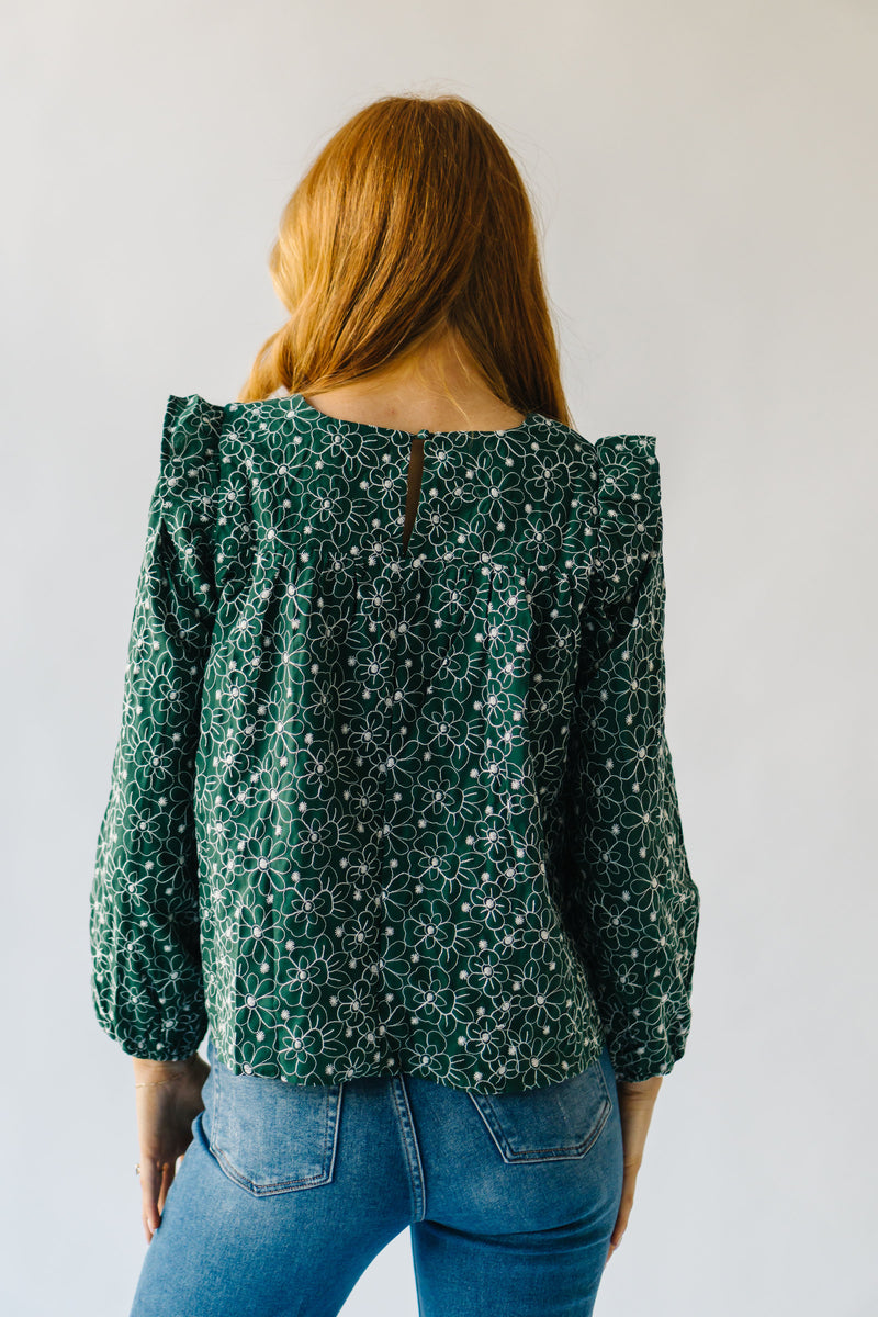 The Vedana Embroidered Blouse in Green