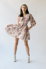 The Zaya Floral Collared Dress in Mauve