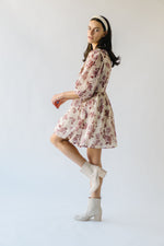 The Zaya Floral Collared Dress in Mauve