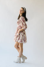 The Zaya Floral Collared Dress in Mauve