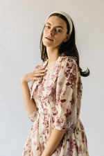 The Zaya Floral Collared Dress in Mauve