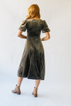 The Dalling Velvet Midi Dress in Dark Olive