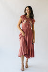 The Ratliff Flutter Sleeve Midi Dress in Dried Rose