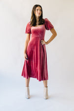 The Dalling Velvet Midi Dress in Marsala