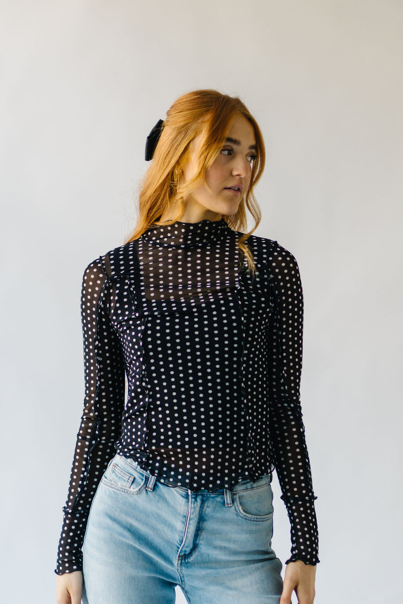 Free People: Charlie Printed Mesh Top in Luna Dot