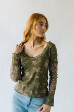 Free People: Clover Printed Thermal in Army Combo