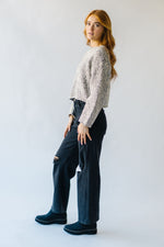 The Saina Two-Tone Sweater in Cream + Black