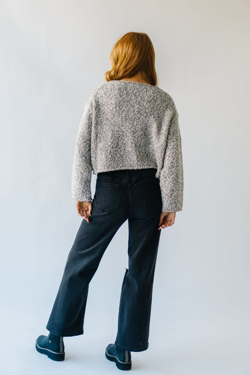 The Saina Two-Tone Sweater in Cream + Black