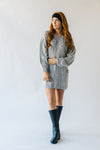 The Beeson Floral Applique Sweater Dress in Heather Grey