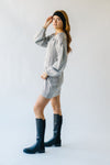 The Beeson Floral Applique Sweater Dress in Heather Grey