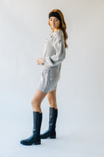 The Beeson Floral Applique Sweater Dress in Heather Grey