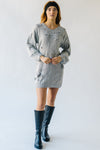 The Beeson Floral Applique Sweater Dress in Heather Grey