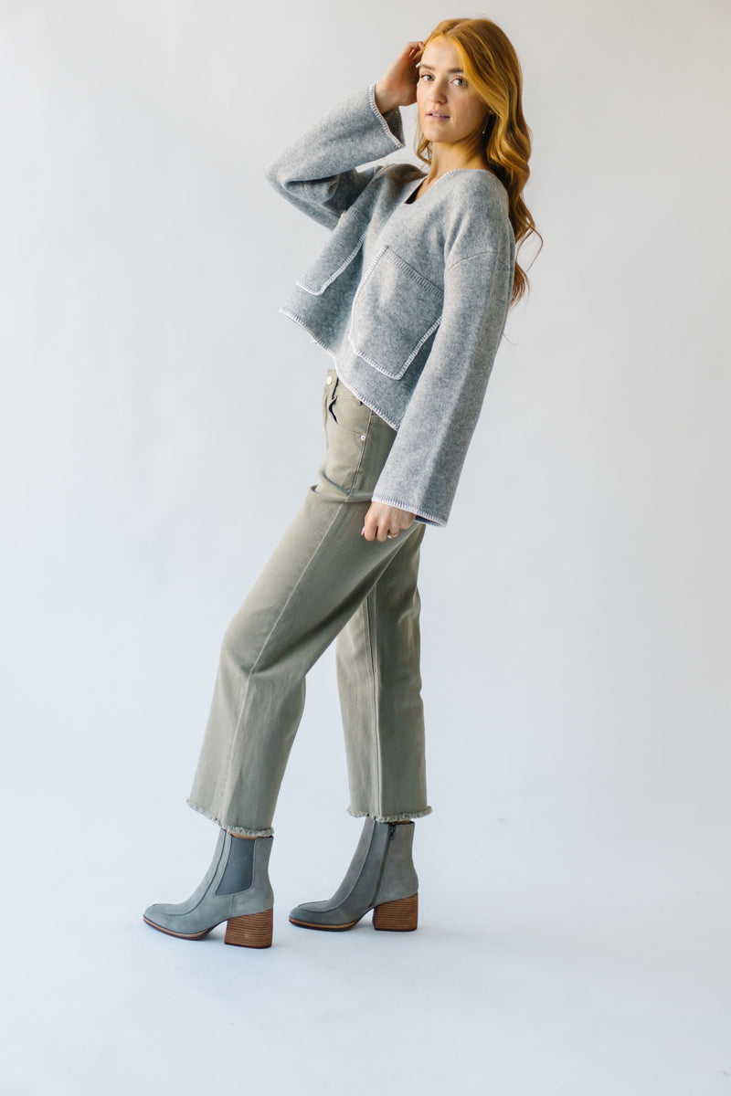 The Boykin Wide Leg Crop Jean in Olive