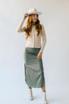 The Kola Satin Skirt in Olive