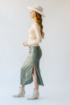 The Kola Satin Skirt in Olive