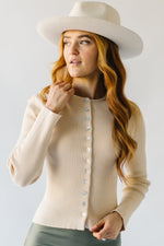 The Welton Ribbed Button-Up Cardigan in Cream