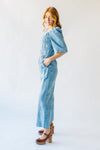 The Quintana Smocked Floral Jumpsuit in Denim