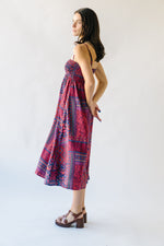 The Lexus Patterned Tank Dress in Burgundy