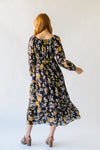 The Delancy Tiered Floral Maxi Dress in Black