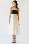 The Jamison Textured Tank Dress in Black + Cream