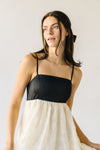 The Jamison Textured Tank Dress in Black + Cream