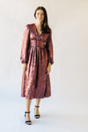 The Siggard Metallic Midi Dress in Deep Rose