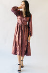 The Siggard Metallic Midi Dress in Deep Rose