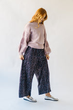 The Wininger Ditsy Floral Velvet Pant in Black