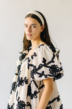 The Maddy Embroidered Floral Dress in Natural