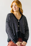 The Trudie Striped Cardigan in Black