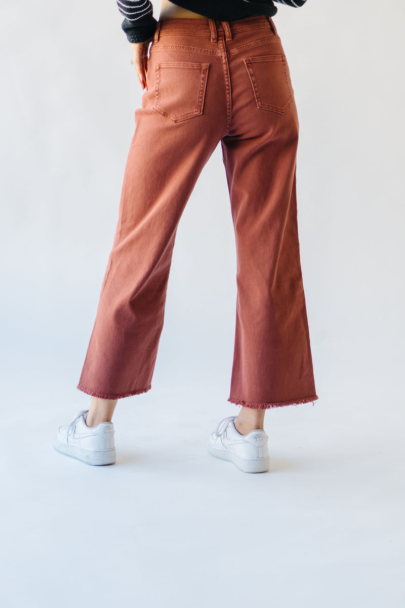 The Boykin Wide Leg Crop Jean in Terracotta